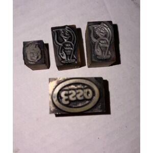 Esso Oil‎ | vintage letterpress printing block - Lot Of 4 - Happy Oil Drop Man